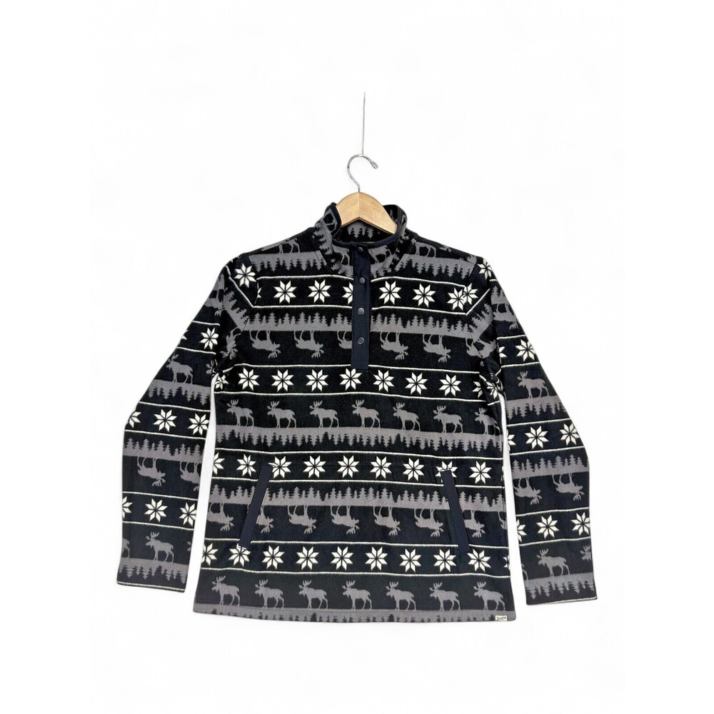 Duluth Trading Co Men's Fleece Turtleneck Pullover M Moose
